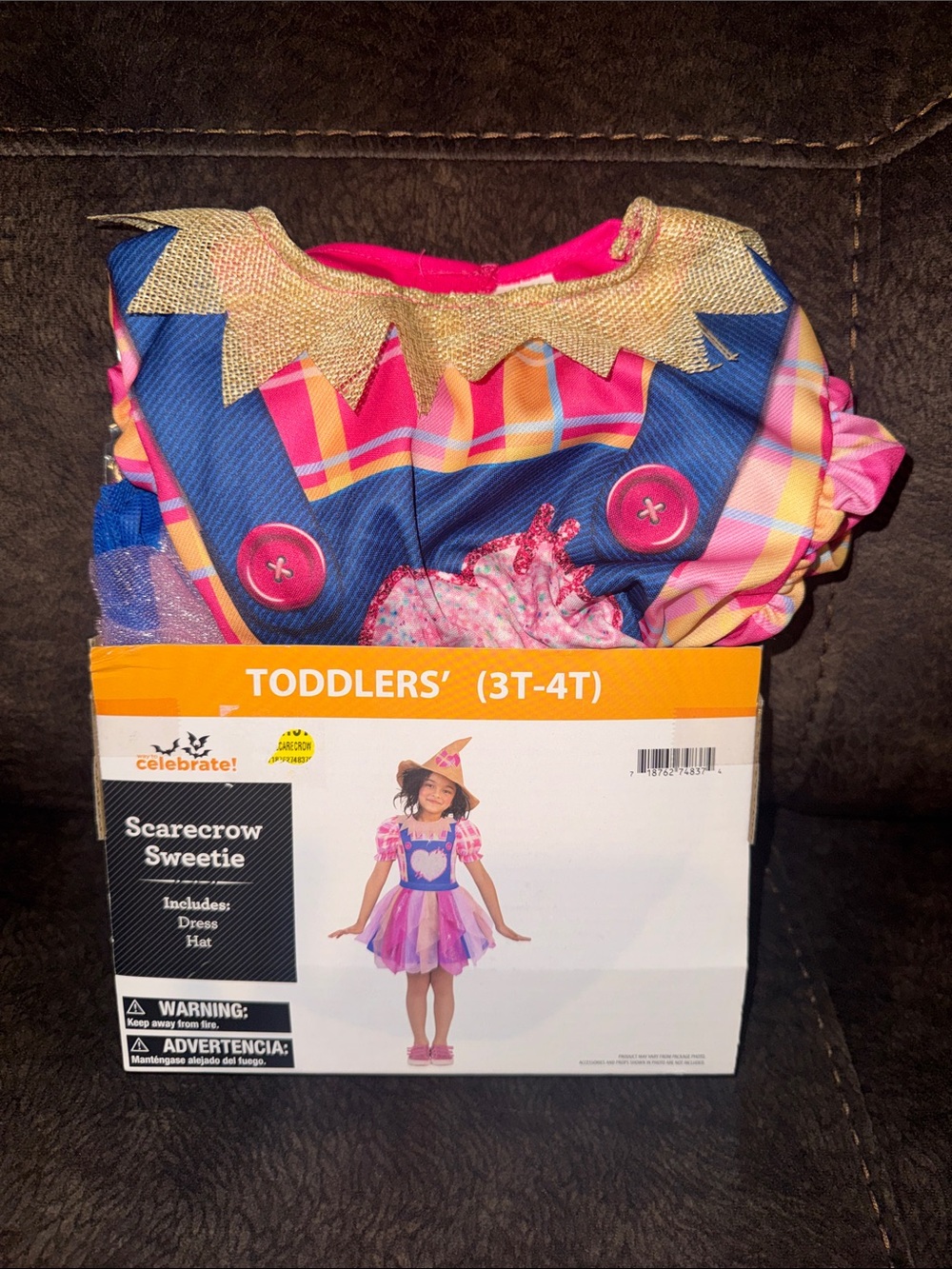 Scarecrow Sweetie Toddler Costume - Pink & Blue size 3T-4T new